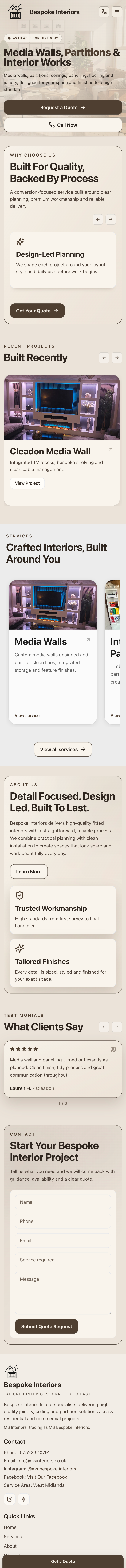 MS Interiors development - msinteriors co uk